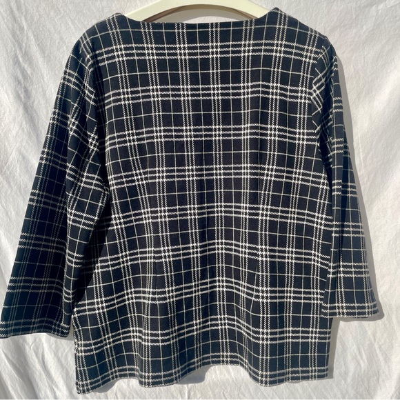 Talbots Black and White Checkered Blouse - Picture 6 of 6